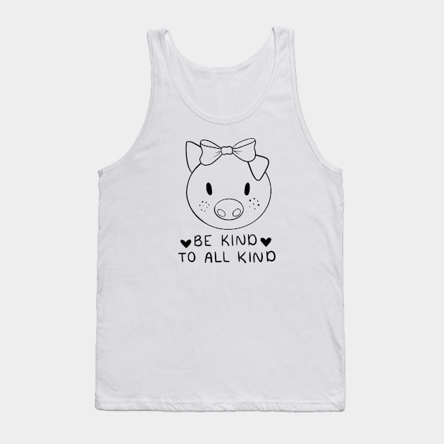 Be Kind To All Kind | Line Art Design Tank Top by ilustraLiza